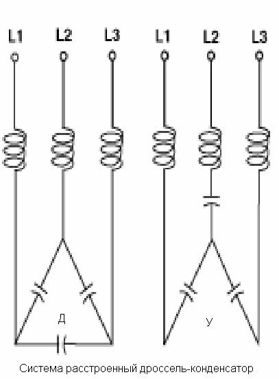 система расстроенный дроссель &ndash; конденсатор для компенсации реактивной мощности